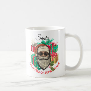 Santa, Vater und Gründer der Lieferkette Kaffeetasse