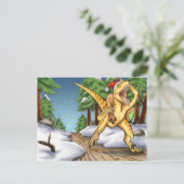 Santa Velociraptor Feiertagspostkarte (Stehend Vorderseite)