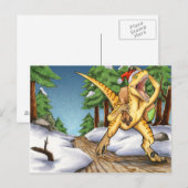 Santa Velociraptor Feiertagspostkarte (Vorne/Hinten)
