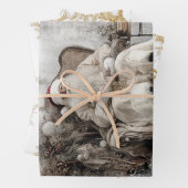 Santa-Verlassen-rechte Vorderseite Orientalisches Geschenkpapier Set (Beispiel)