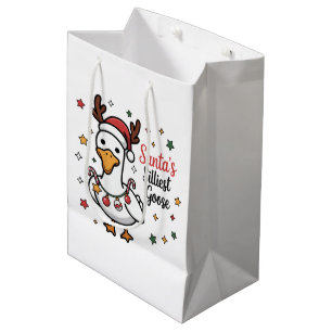 Santa Verrückter Gans Weihnachten Ente Lustig Nied Mittlere Geschenktüte