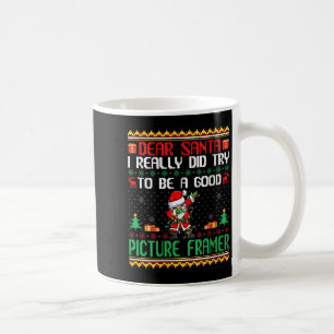 Santa versucht ein guter Bilderrahmer zu sein - Lu Kaffeetasse
