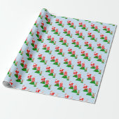 Santa versucht Yoga mit Frau Claus Pattern zu mach Geschenkpapier (Ungerollt)