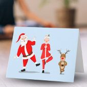 Santa versucht, Yoga mit Frau Claus & Rentier zu m Karte
