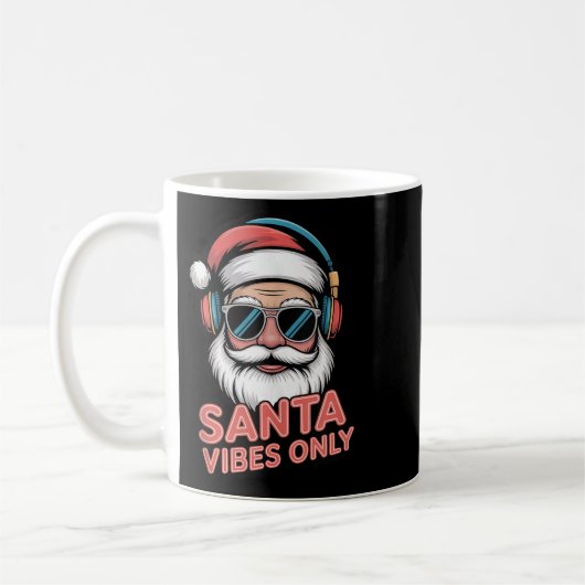 Santa Vibes Only Funny P Culture Christmas Holiday Kaffeetasse (Links)
