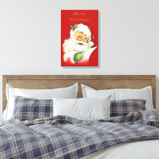 Santa Vintag Canvas Leinwanddruck (Insitu (Schlafzimmer))
