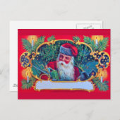 SANTA VINTAG FEIERTAGSPOSTKARTE (Vorne/Hinten)