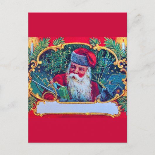 SANTA VINTAG FEIERTAGSPOSTKARTE (Vorderseite)