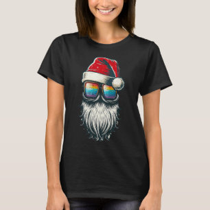Santa Vintag Glasses Rainbow Weihnachts-Weihnachts T-Shirt