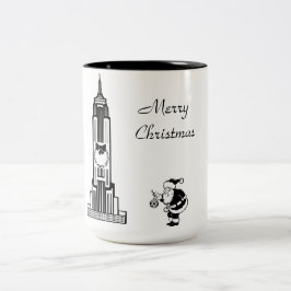 Santa Vintag Style New York City Weihnachts-Tasse Zweifarbige Tasse