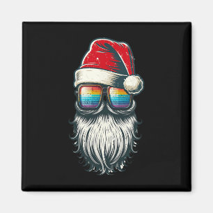 Santa Vintage Brille Regenbogen Weihnachten Santa Magnet
