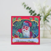 SANTA VINTAGE CHRISTMAS PARTY 1 EINLADUNG (Stehend Vorderseite)