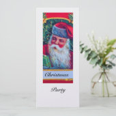 SANTA VINTAGE CHRISTMAS PARTY Red White Pearl Einladung (Stehend Vorderseite)