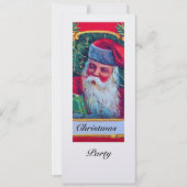 SANTA VINTAGE CHRISTMAS PARTY Red White Pearl Einladung (Vorderseite)