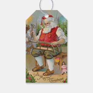 Santa Vintage Geschenkmarke Geschenkanhänger