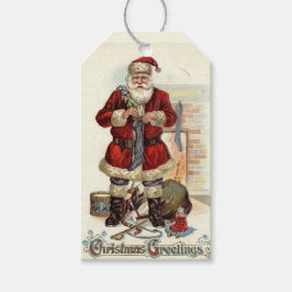 Santa Vintage Geschenkmarke Geschenkanhänger