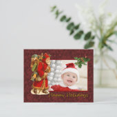 Santa Vintage Gestaltung Feiertagspostkarte (Stehend Vorderseite)