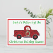 Santa Vintage Handbemalter LKW Weihnachten FOTO (Stehend Vorderseite)