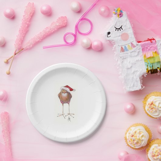 Santa-Vogelplatte Pappteller (Party)