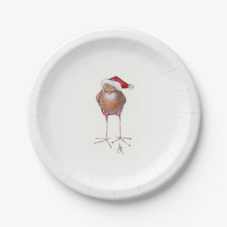 Santa-Vogelplatte Pappteller