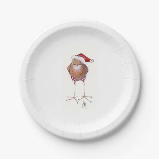 Santa-Vogelplatte Pappteller (Vorderseite)