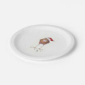 Santa-Vogelplatte Pappteller (Schrägansicht)