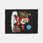 Santa Volleyball Playing Srt Christmas Tree Xmas P Fleecedecke (Vorderseite (Horizontal))