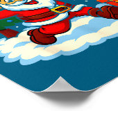 Santa Volleyball Playing Srt Christmas Tree Xmas P Poster (Ecke)