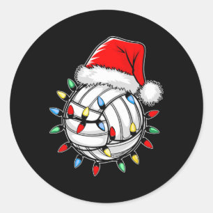 Santa Volleyll Ll Shirt Männer Jugend Jungen Weihn Runder Aufkleber