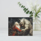 Santa VS Krampus Postkarte (Stehend Vorderseite)