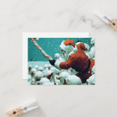 Santa vs Schneemänner Flache Grußkarte Karte (Vorderseite/Rückseite Beispiel)