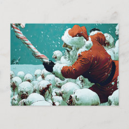 Santa vs Snowmen Flat Greeting Card Postkarte