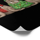 Santa Walrus Christmas Tree Walrus Lover Animal Xm Poster (Ecke)