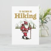 Santa Wandern Feiertagskarte (Stehend Vorderseite)