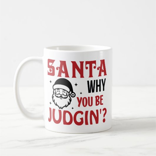 Santa, warum beurteilst du so lustig kaffeetasse (Links)