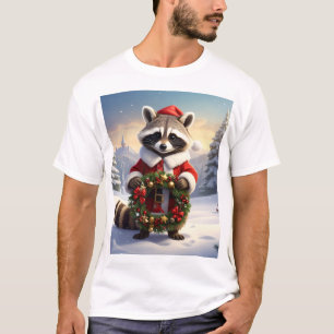 Santa Waschbär – Winterkranz in einem magischen Wa T-Shirt