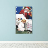 Santa watching Girl Praying Leinwanddruck (Insitu (Holzboden))
