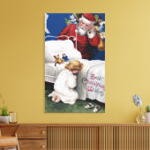 Santa watching Girl Praying Leinwanddruck (Insitu (Wohnzimmer))