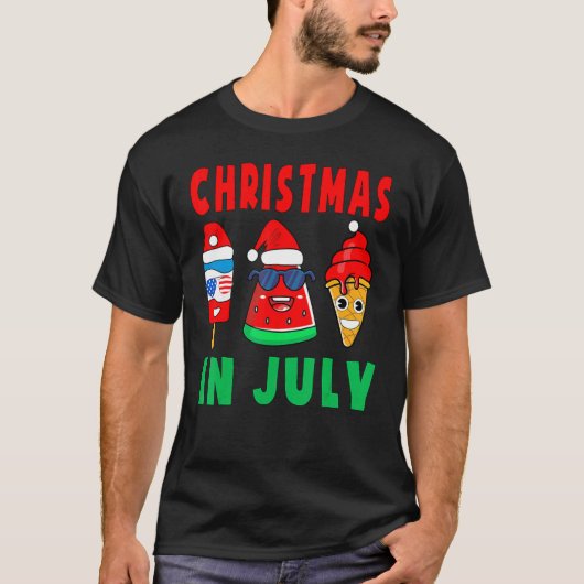 Santa Watermelon Ice Pops Ice T-Shirt (Vorderseite)