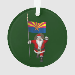 Santa Waving Flag von Arizona Ornament