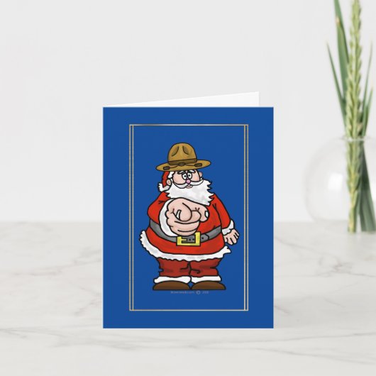 Santa Wear Canadian Mountie Hat Weihnachtskarte Karte (Vorderseite)
