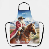 Santa Wearing Cowboy Hat und Reitpferd Schürze (Vorderseite)
