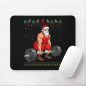 Santa Weightlifting Christmas Deadlift Gym Ugly Sw Mousepad (Mit Mouse)