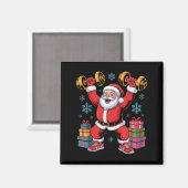 Santa Weightlifting Fitness Gym Training Christmas Magnet (Vorderseite/Rückseite)