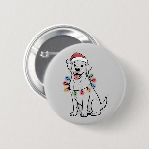 Santa Weihnachten Hunde Liebhaber Labrador Retriev Button