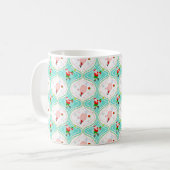 Santa Weihnachten Pickleball Ogee Muster Kaffeetasse (Vorderseite Links)