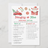 Santa Weihnachts-Liste: Böse oder Brave Spiel Feiertagskarte (Vorderseite)