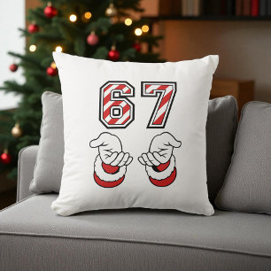 Santa Weihnachts-Meme Sechs Sieben 67 6 7 Feiertag Kissen