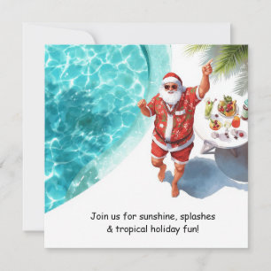 Santa Weihnachts-Poolparty-Einladung Einladung