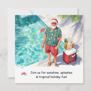 Santa Weihnachts-Poolparty-Einladung Einladung